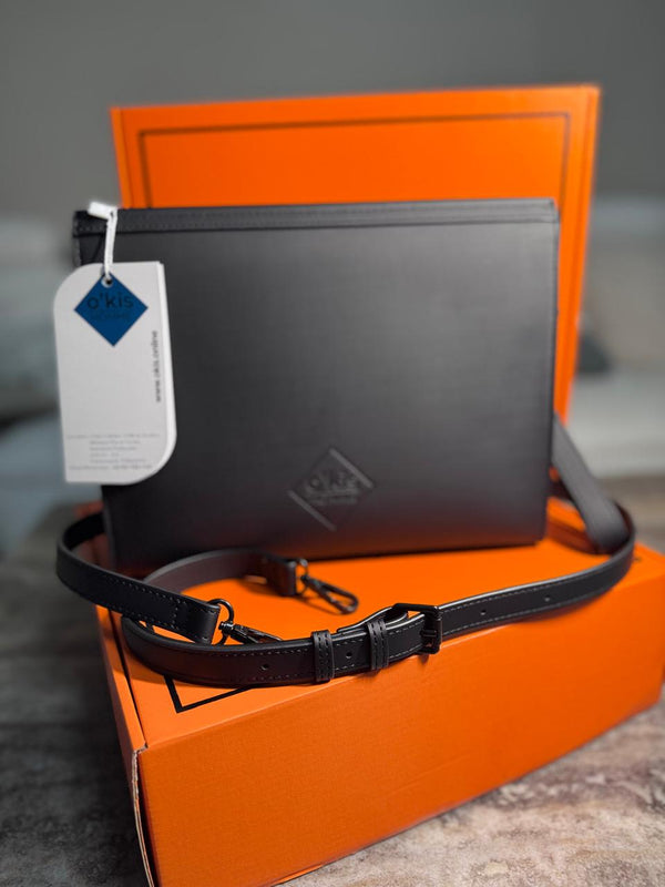 HESHE Okis Bags Collection 270*70*210 Leather Clutch Bag Black (OK30250501)