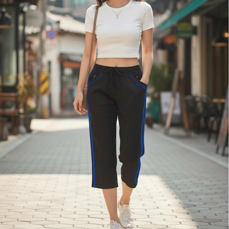 FP68054-7 Women's Classic Cotton Capri Pants with Different Lining