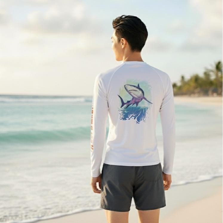 Men's/Women's Red Design Swim Wear Longsleeve St. Thomas U.S V.I (#16A)