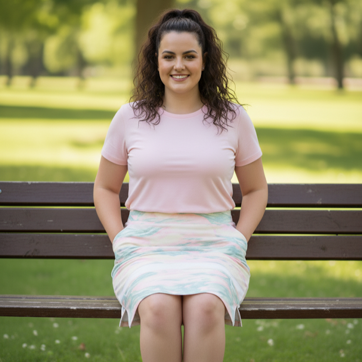 Elegant Women's Plus Size Skirt-Abstract Design