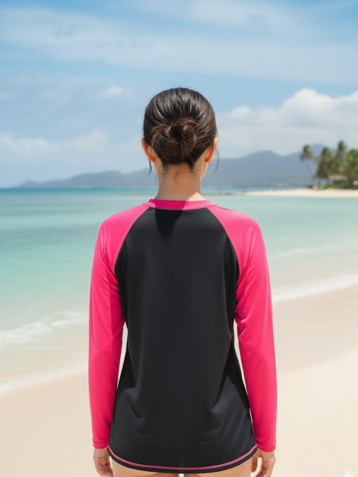 Women's Attarco Collections Swiming Plain RASH GUARD Longsleeve (#7)