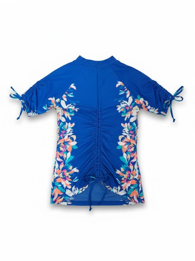 Female Kiddies Rash Guard T-shirt/Blouse Printed Design with Tie