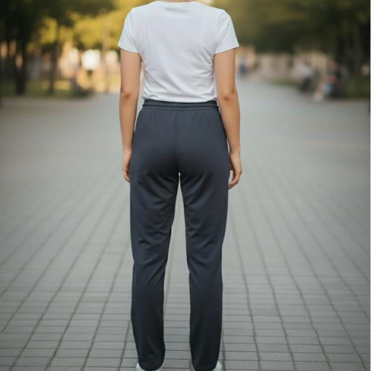 FPA066 Women's Classic Ferry Pure Cotton Pants Plain Black Color