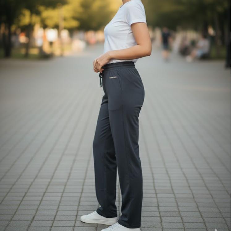 FPA066 Women's Classic Ferry Pure Cotton Pants Plain Black Color