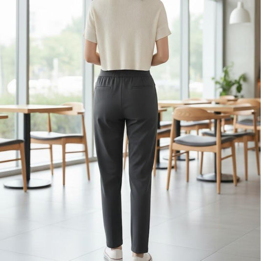 FPF039 Women's Classic Cotton Pants in Plain Black Color
