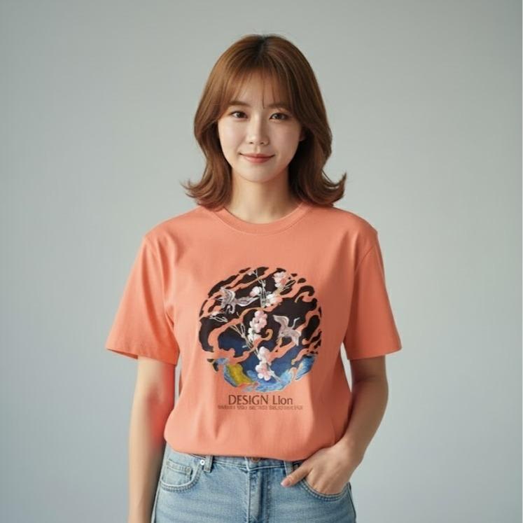 W24-20023 Women's Cotton Top in Crew Neck Fashionable Tee Shirt
