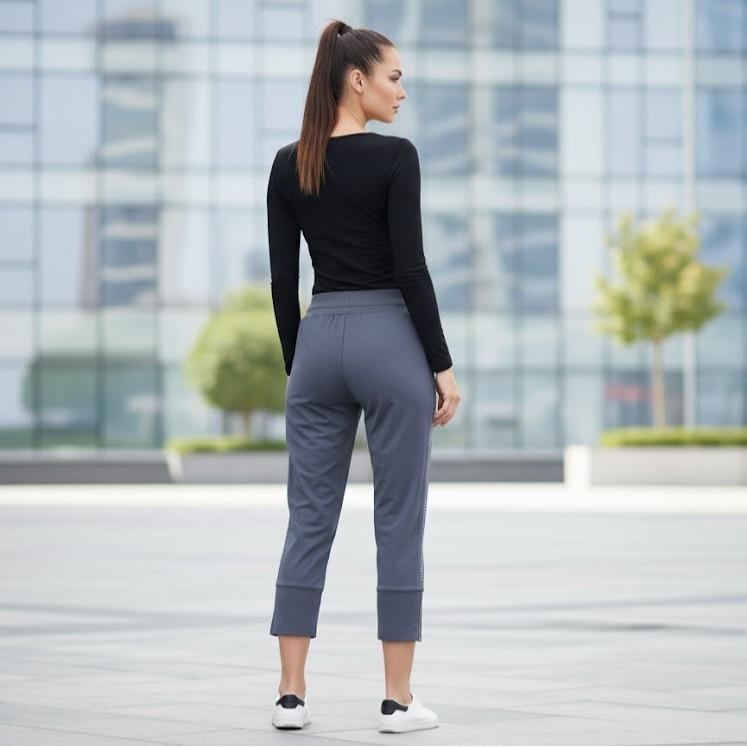 FPF018 Women's Classic Cotton Capri Pants with Beads in Sides Lining