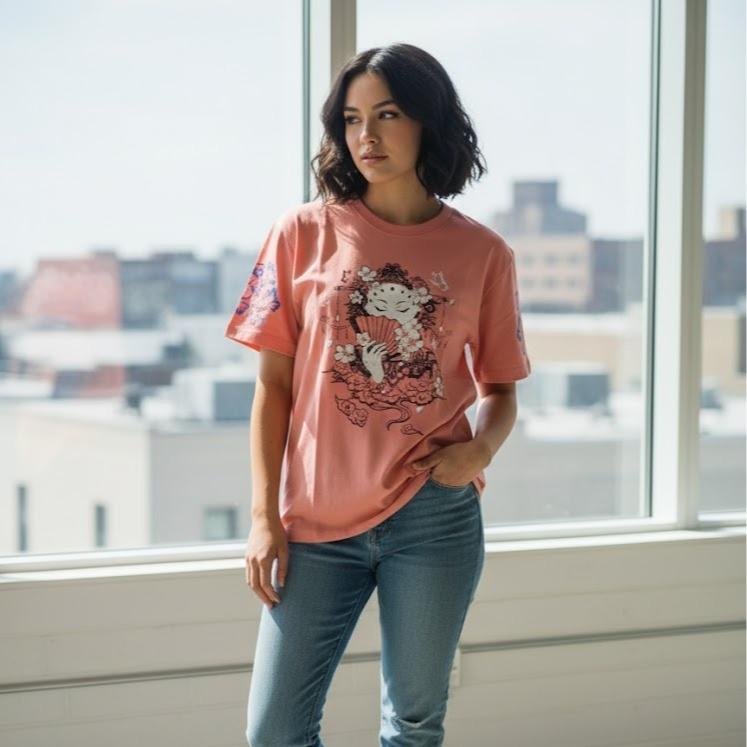 W24-20020 Women's Cotton Top in Crew Neck Fashionable Tee Shirt
