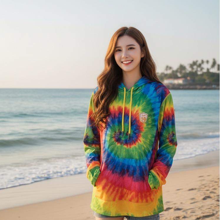 TIE DYE DESIGN Men's/Women's Pullover Hoodie with Long Sleeve (#12)