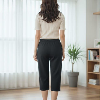 FP9286 Women's Classic Cotton Capri Pants Black Color