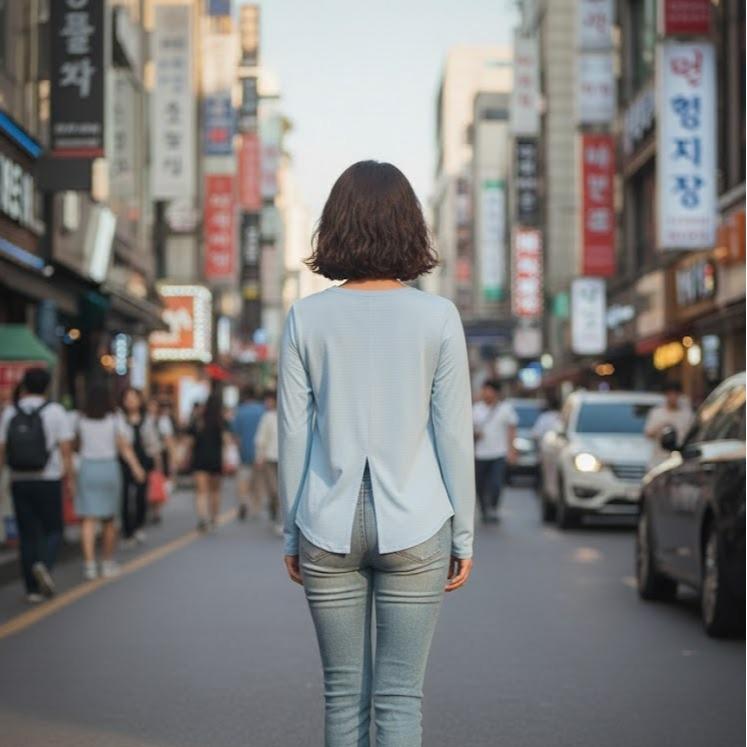 Women's Plain Cotton Blouse/Longsleeve in Light Pink & Light Skyblue Color
