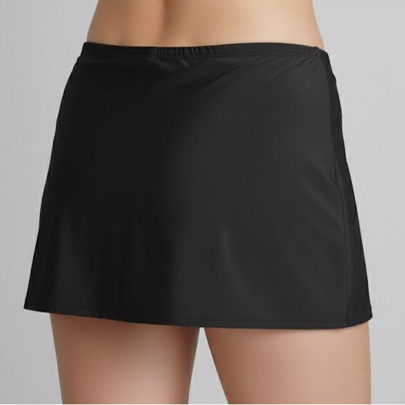 Women's Plain Black Mini Skirt Bathing Suit Bottoms (#24)