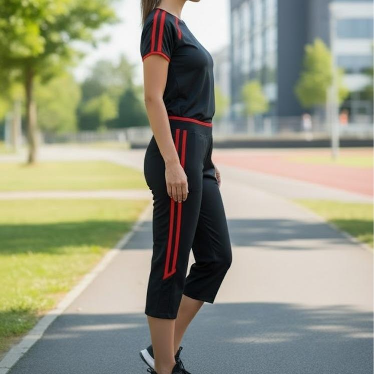 FP68008-7 Women's Classic Ferry Pure Cotton Capri Leggings for Sports Activities