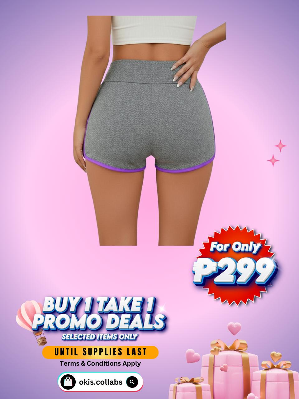 Women's Neon Trim High-Waist Athletic Shorts