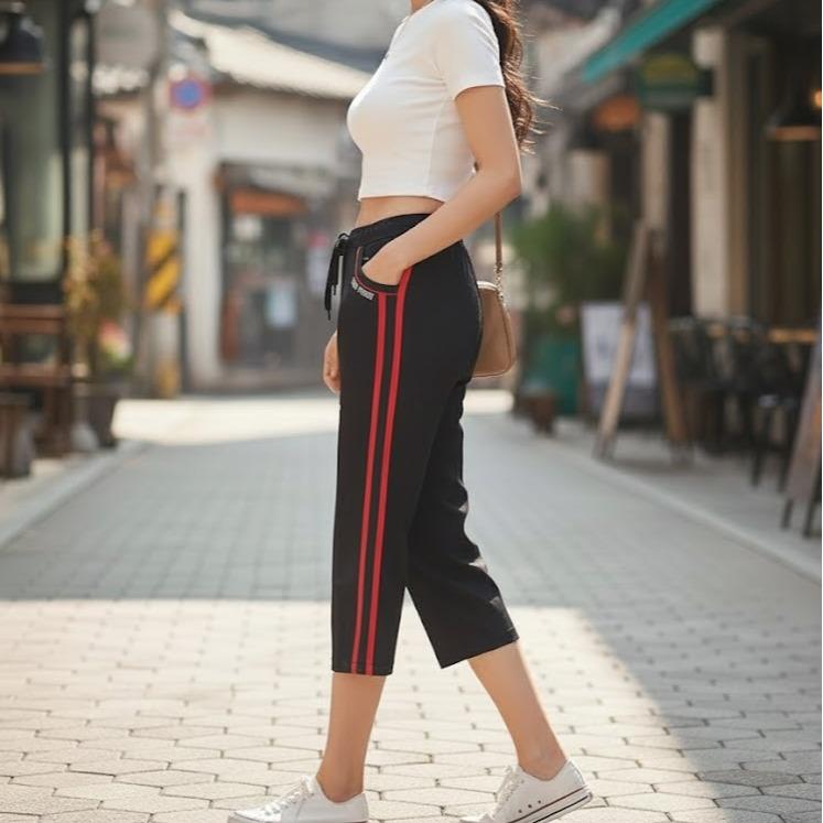 FP68054-7 Women's Classic Cotton Capri Pants with Different Lining