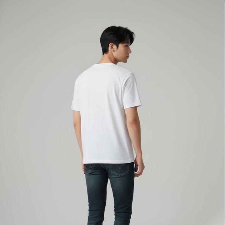 Men's High Fashion T-shirt in White & Black Color for Stylish Outfits with Beads & Bling