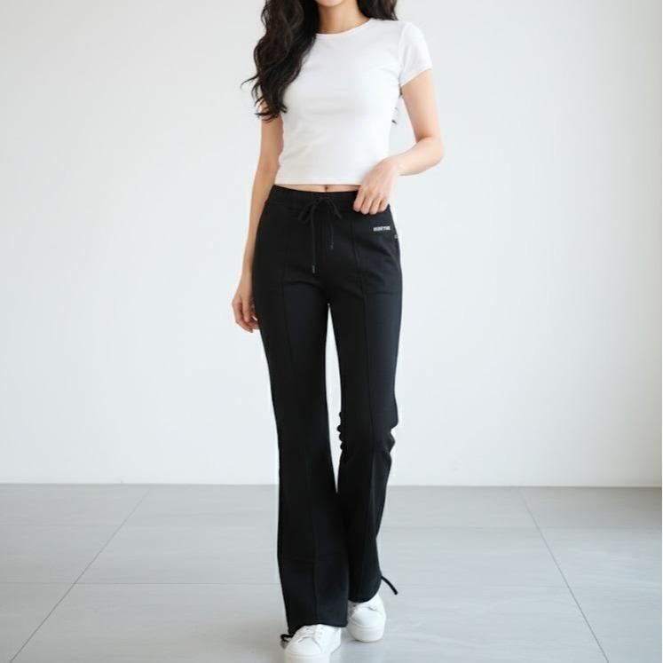 FP5991 Women's Classic Cotton Straight Pants with Bottom Strings