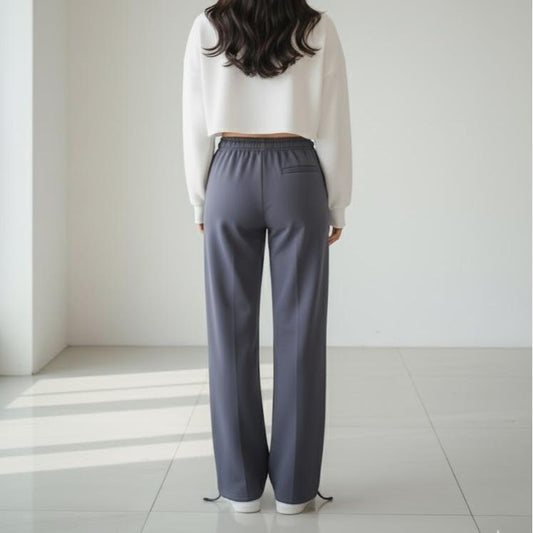 FPA001 Women's Classic Cotton Pants in Plain Dark Gray Color