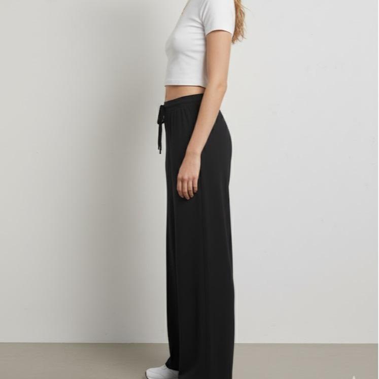 FPD53060 Women's Cotton Black Plain Pants