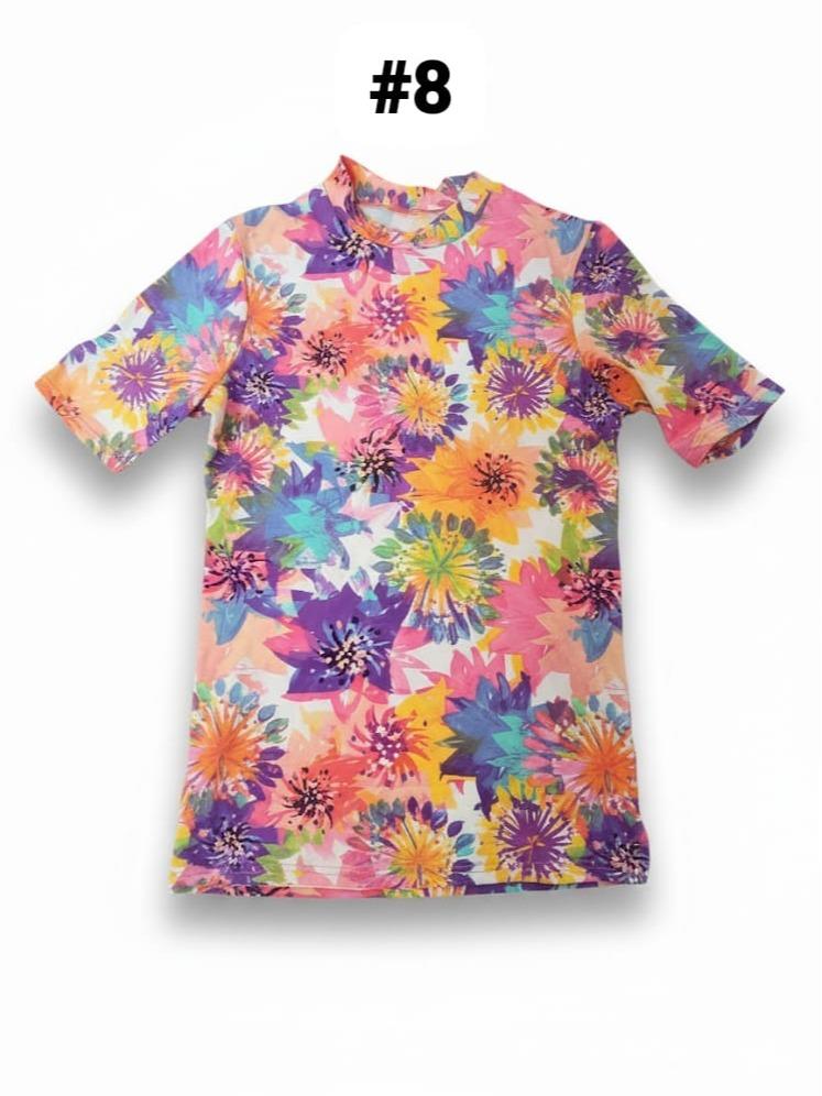 Female Kiddies Rash Guard T-shirt/Blouse Printed Design (8-13 YRS OLD)