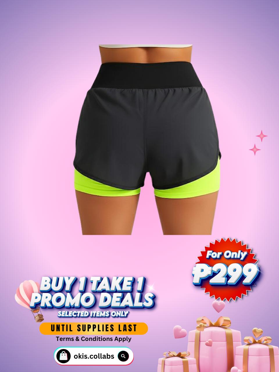 [BUY 1 TAKE 1 FREE] Women's Cotton Sports Wear Athletic Running Shorts