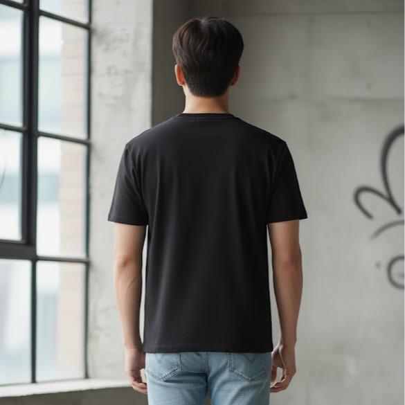 Men's High Fashion T-shirt in White & Black Color for Stylish Outfits with Beads & Bling