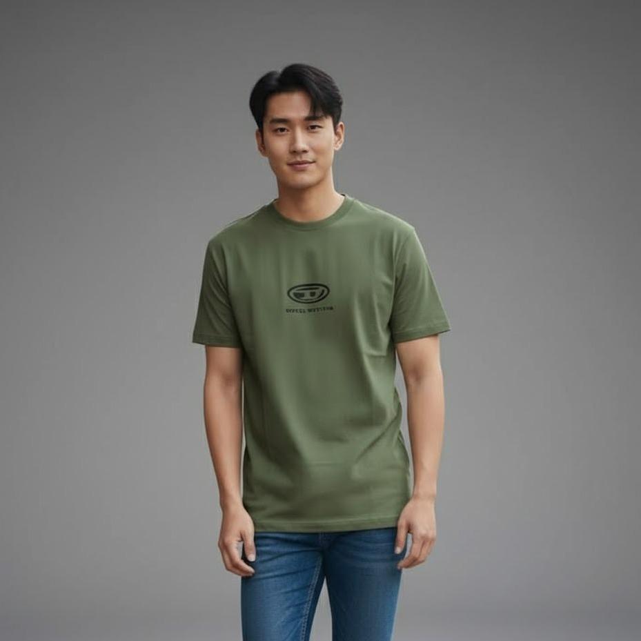 OKIS COLLABS Men's High Fashion T-shirt in White & Black Color for Stylish Outfits with Beads & Bling