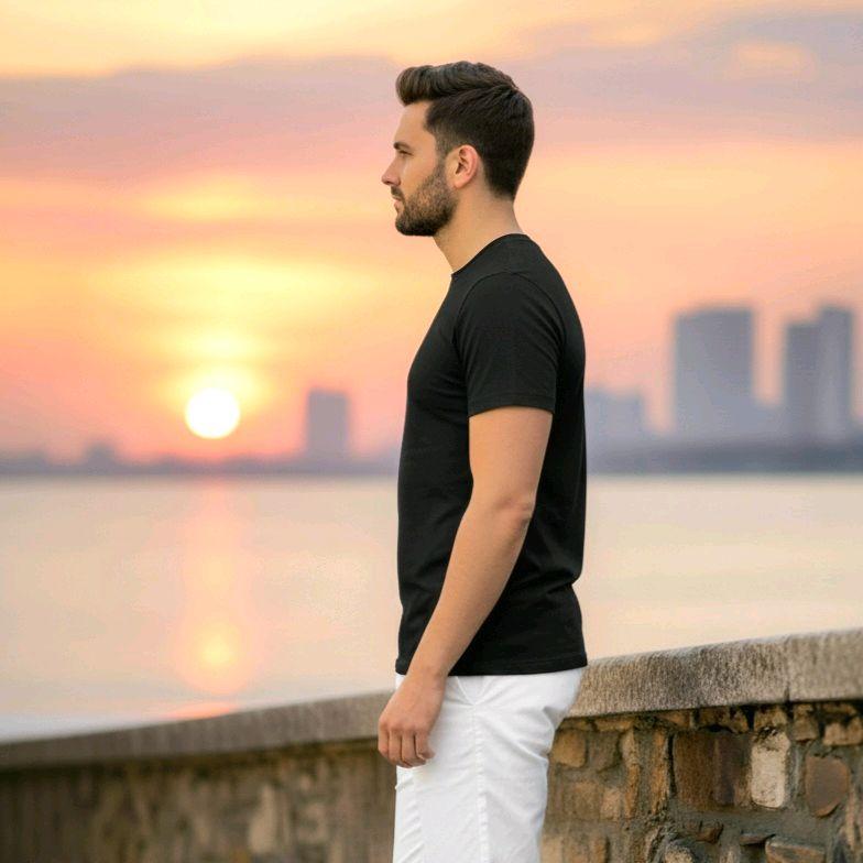 IceTech Collections Male Top Dry-fit Tshirt Plain Black - Simple Design Short Sleeve Tee for Men