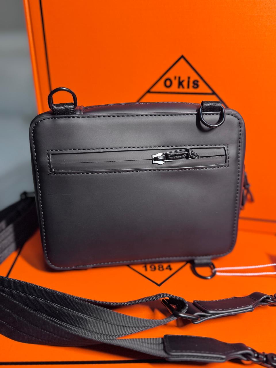 HESHE Okis Bags Collection Mini Locò Leather Crossbody Bag Black (OK30250508)