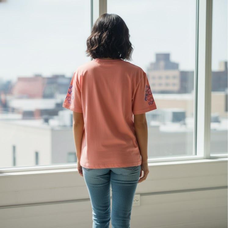 W24-20020 Women's Cotton Top in Crew Neck Fashionable Tee Shirt