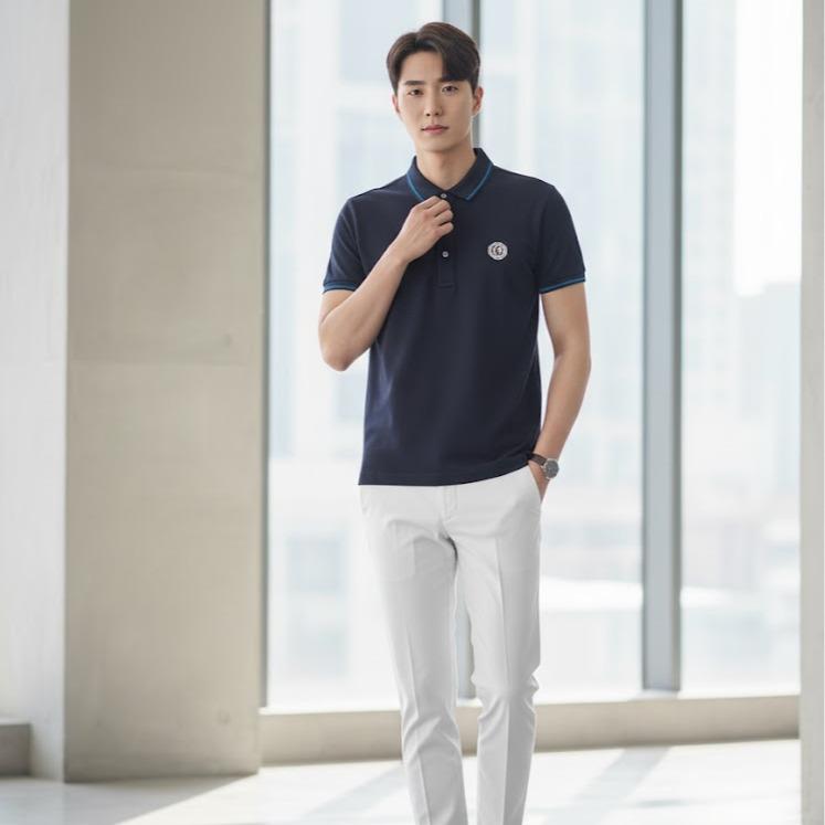 DOTTED- Men's Wear High Fashion Dry-fit Polo Shirt Korean Style with Different Logo