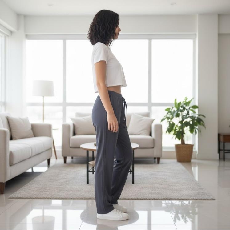 FP9007 Women's Classic Cotton Straight Pants for Sports Activities