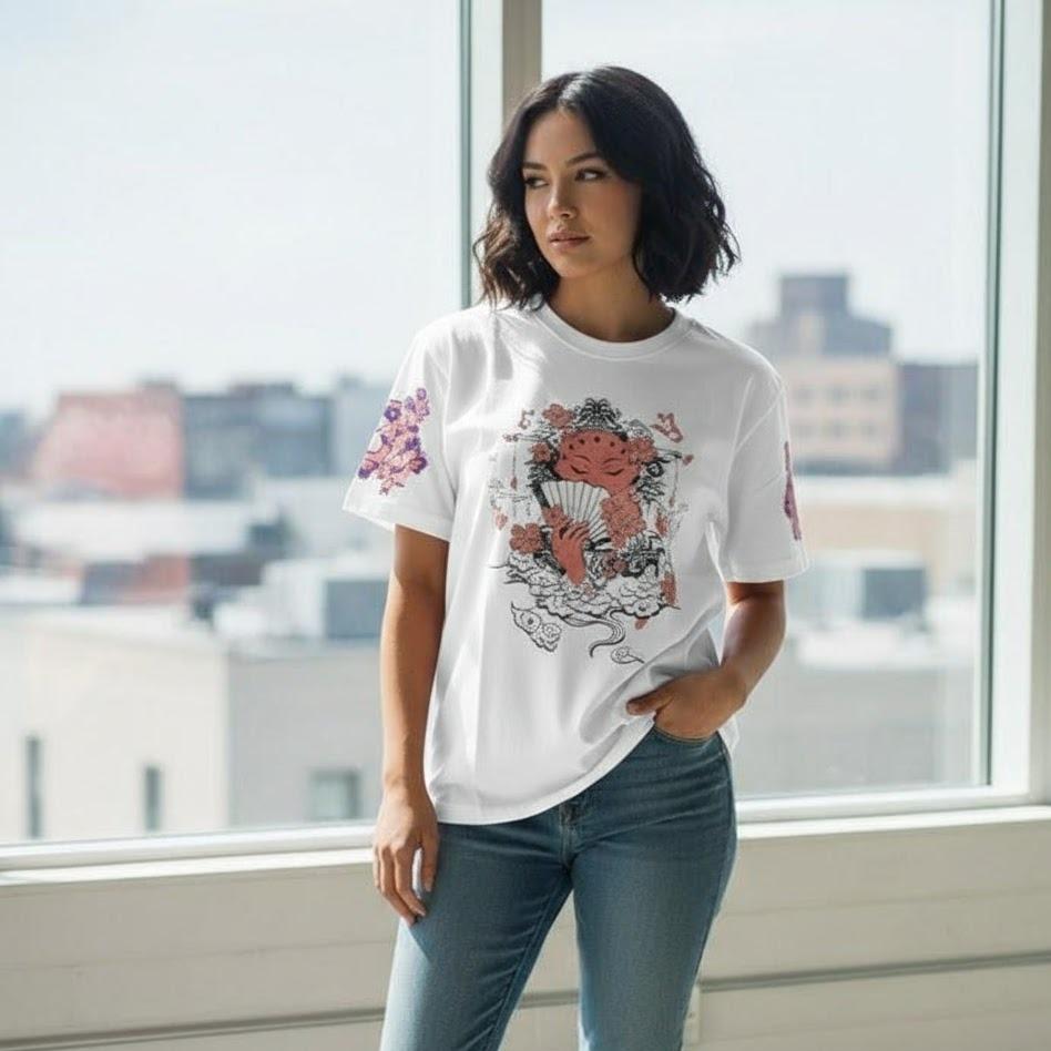 W24-20020 Women's Cotton Top in Crew Neck Fashionable Tee Shirt