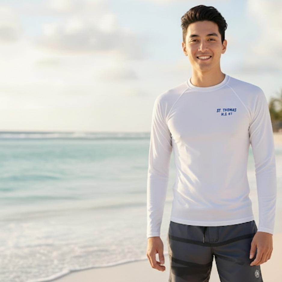 Men's/Women's Blue Design Swim Wear Longsleeve St. Thomas U.S V.I (#16B)