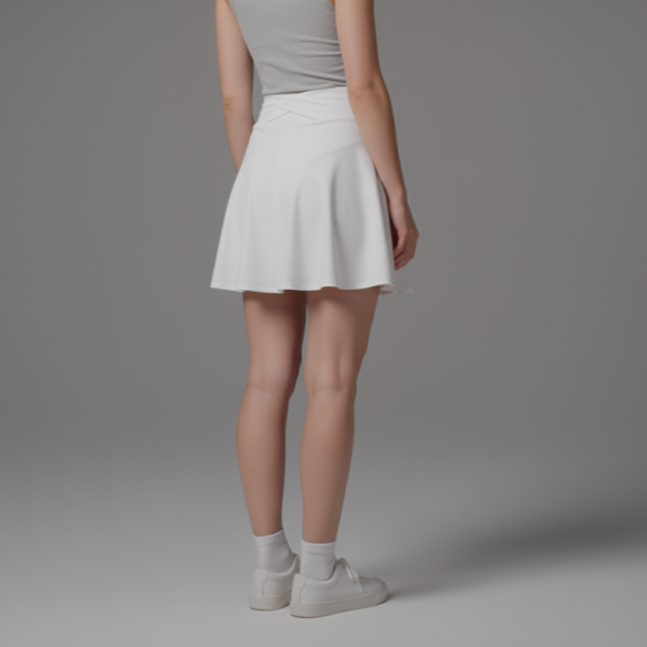 Summer Beach Skirt in Plain above the Knee White Color