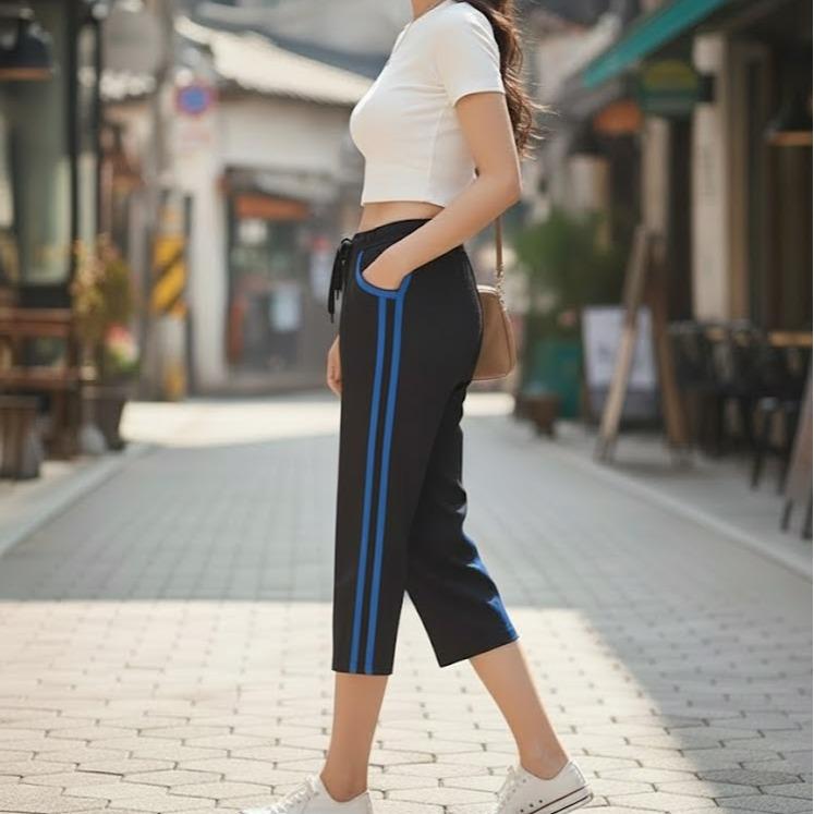 FP68054-7 Women's Classic Cotton Capri Pants with Different Lining