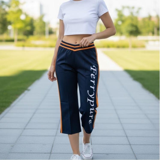 FPB0708-7 Women's Classic Cotton Capri Pants with Orange Lining
