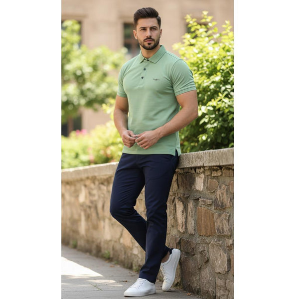 Assorted Logo Embraided Male Polo Shirt - Korean Dry-fit Casual Style Men's Top
