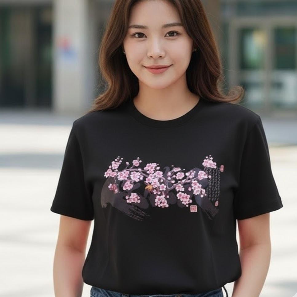 W24-20025 Women's Cotton Top in Crew Neck Fashionable Tee Shirt