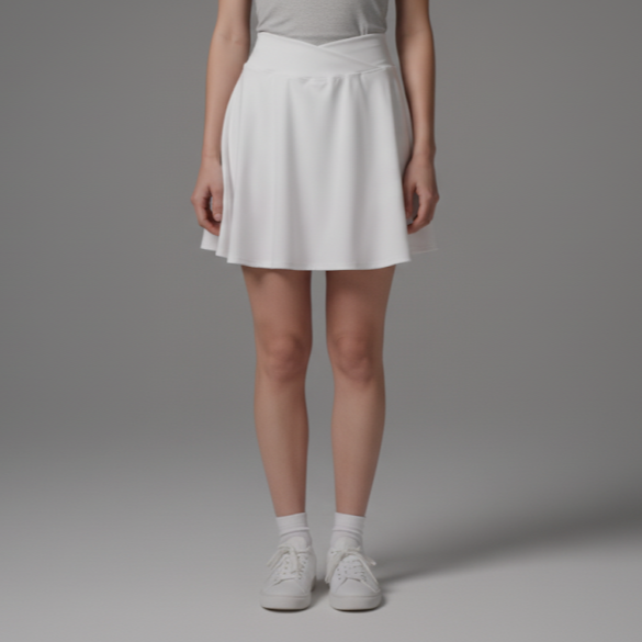 Summer Beach Skirt in Plain above the Knee White Color