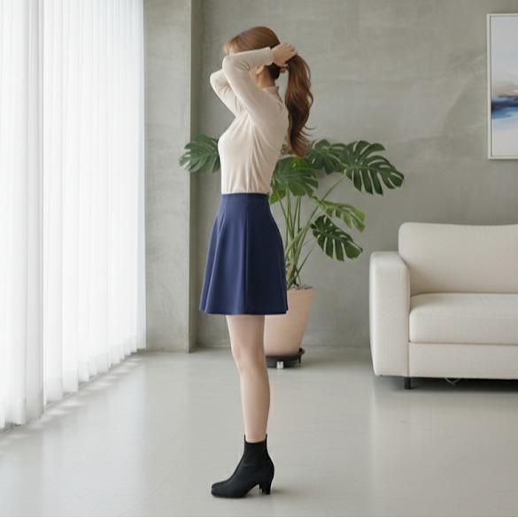 Beach House Plain Black Skirt with Inner Cycling Short (#21-#03)