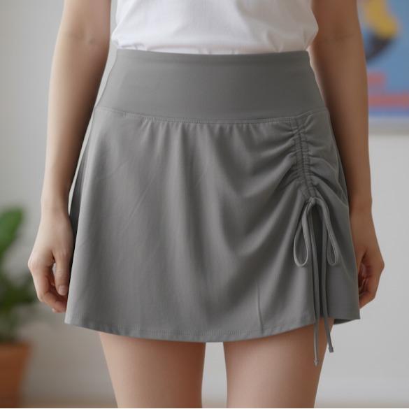 Women's Plain Black High Swim Skirt Bottoms for Women Waisted Bathing Suit Skirt (#5)