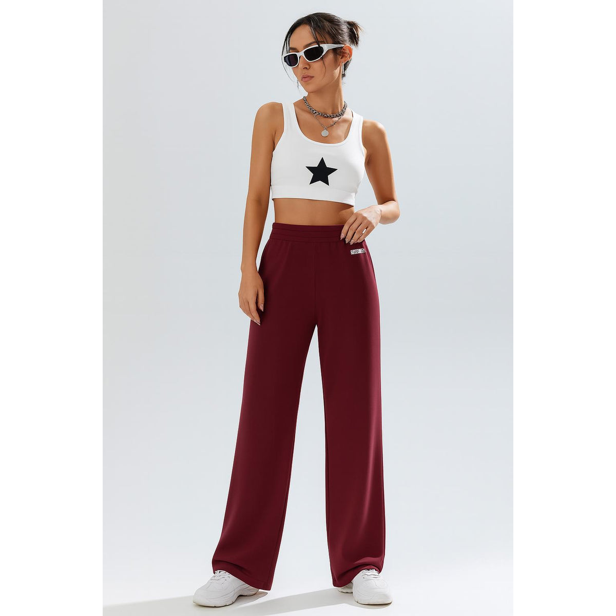 O'kis Collections Maroon Flared Pants