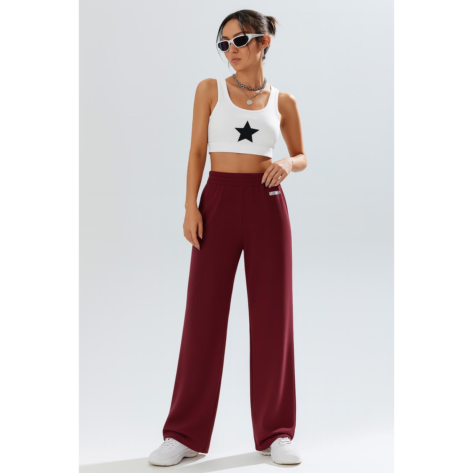 O'kis Collections Maroon Flared Pants