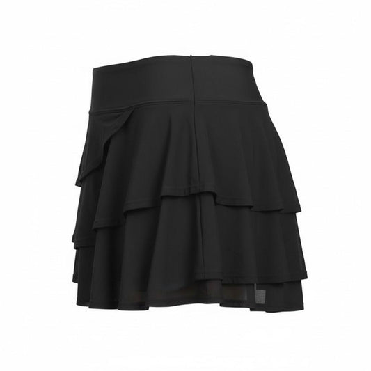 Women's Plain Three Mesh Layered Ruffle Skirted Short Swim Bottom (#13)