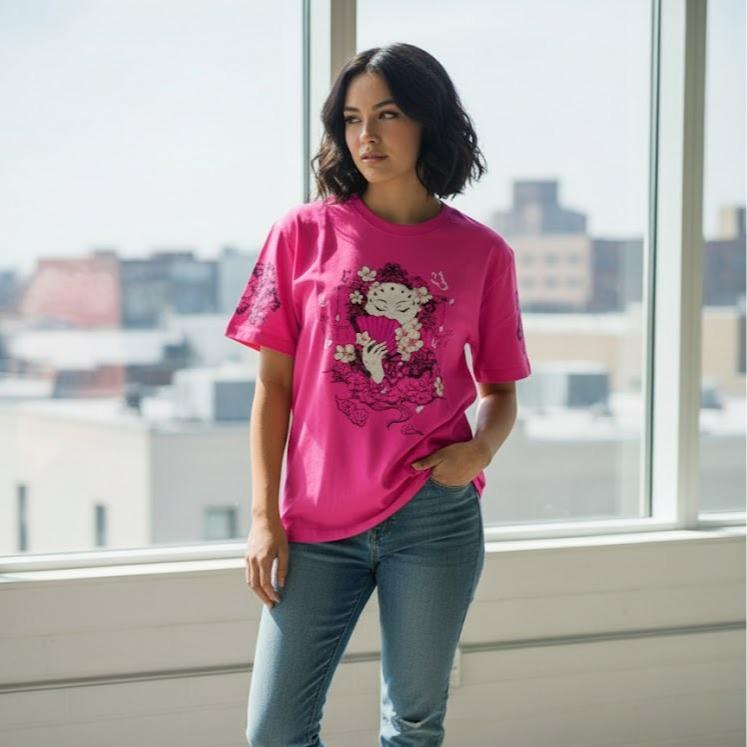 W24-20020 Women's Cotton Top in Crew Neck Fashionable Tee Shirt