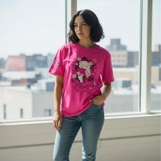 W24-20020 Women's Cotton Top in Crew Neck Fashionable Tee Shirt