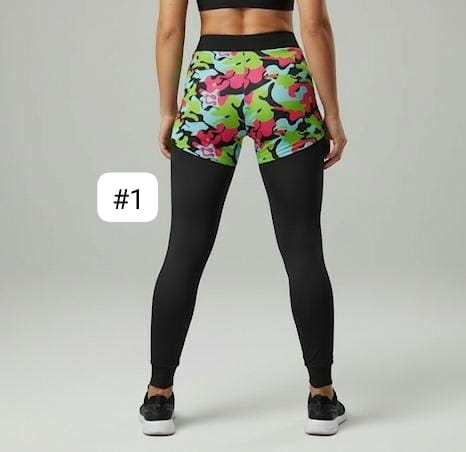 [BUY 1 GET 1] Women's Sports Leggings with Short Printed Design