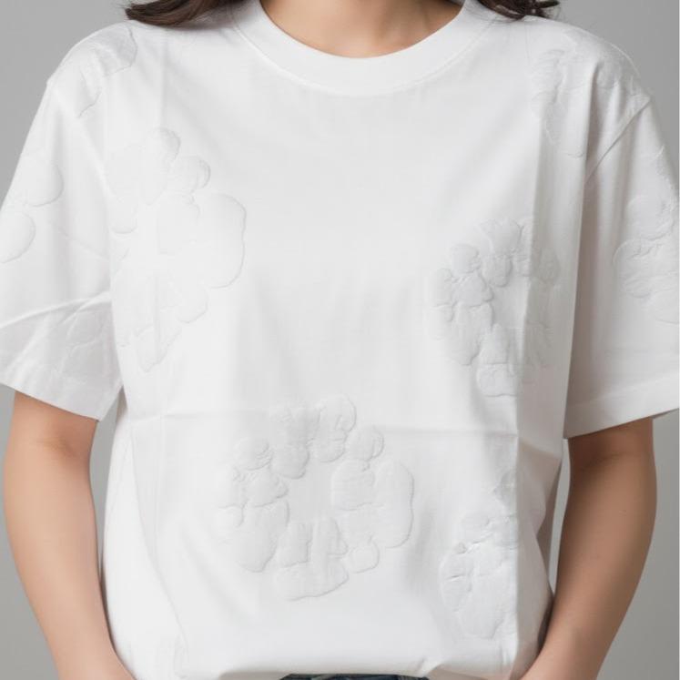 W24-20022 Women's Cotton Top in Crew Neck Fashionable Tee Shirt