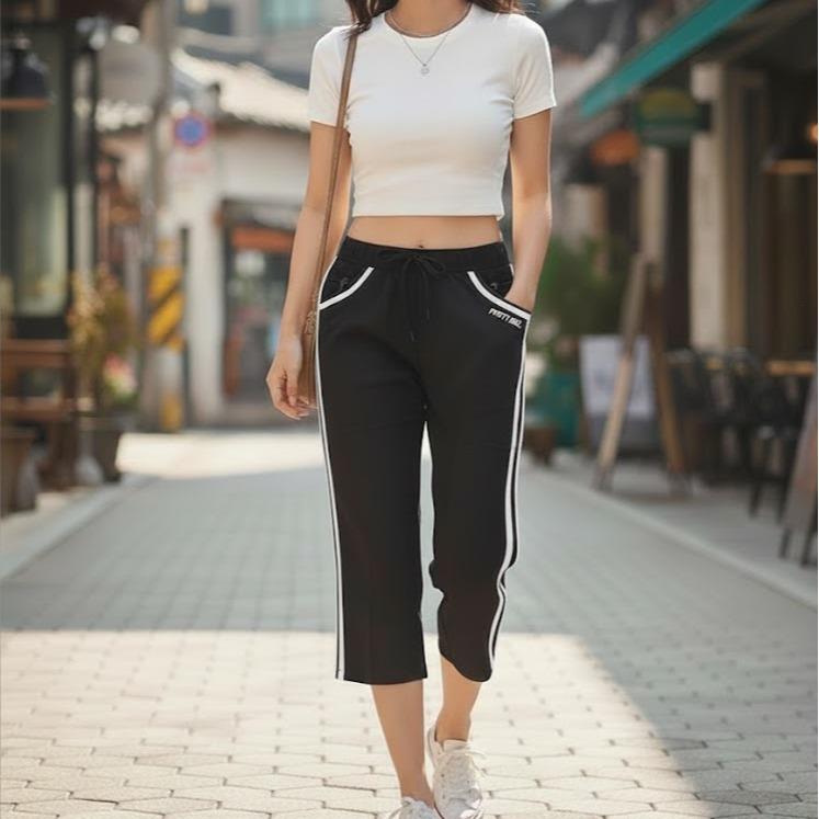 FP68054-7 Women's Classic Cotton Capri Pants with Different Lining